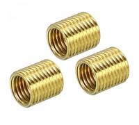 sourcing map M10 a M8 Insertos Roscados, 3pcs Reductora Tuerca Rosca Latón Adaptadores Manga Tornillo Conversión Tuerca Roscado Tubo Acoplador Conector Tubería Accesorio, 10mm Largo