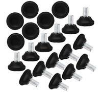 sourcing map M10 x 15 x 30 mm Pies de nivelación Nivelador ajustable Protector de piso Almohadilla para muebles de casa Mesa de escritorio Pata de silla 20 pcs