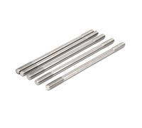 sourcing map M10x200mm Doble Extremo Rosca 304 Inoxidable Acero Apretado Ajustable Empuje Varilla Perno 5 Piezas