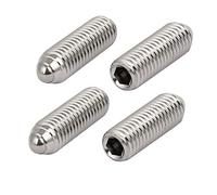 sourcing map M10x30mm Tornillo Prisionero de muelle de acero inoxidable 304 con punta de bola hexagonal 4pcs