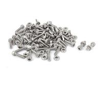 sourcing map - ® M2,5 x 10 mm hexagonal cabeza moleteada gorra Tornillos Tornillos Tuercas Set 50Pcs
