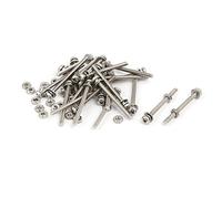 sourcing map M2 x 25 mm de acero inoxidable 304 tornillos de cabeza plana Phillips tuercas arandelas w 25 juegos