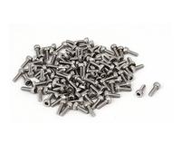 sourcing map M2 x 6mm 0,4mm de Paso 120uds Tornillo de Cabeza Ranurada Rosca Completa Acero Inoxidable 304 Cabezal Hexagonal DIN912