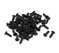 sourcing map - ® M3 x 10 mm Phillips Nailon Cabeza Avellanada Perno Tornillo de máquina negro 50 piezas