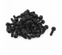 sourcing map M3 x 10mm cruz Phillips Nylon tornillos de máquina de cabeza pan negro 50 PCS