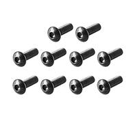 sourcing map M3 x 10mm Liga Acero Hex enchufe Botón Cabeza Máquina Empulgueras negro 100 Pcs