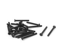 sourcing map M3 x 30mm Tornillo Métrico hexagonal Enchufe avellanado Cabeza plana pernos negro 20PCS