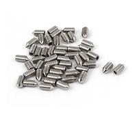 sourcing map M3 x 6 mm Tornillo prisionero de punta cónica hueca hexagonal en tono plateado 50 pcs