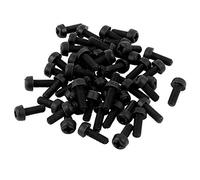 sourcing map M3 x 8mm Nylon Phillips Cruz Cruz Cabeza Máquina Empulgueras negro 50 PCS