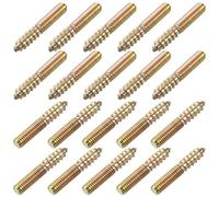 sourcing map M4 Colgador Pernos Longitud 1"(25mm) Doble Cabeza Pernos Autorroscantes Tornillo 4mm Madera Junta Muebles Patas 20 Piezas