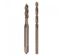 sourcing map M4 X 0,7 Espiral Flauta Macho Y 3,3mm Giro Taladro Brocas Juego, Métrica M35 Cobalto Alta Velocidad Acero Máquina Roscado Tornillo Rosca Macho Herramienta para Inoxidable Acero
