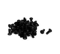 sourcing map - ® M4 x 12 mm Métricas hexagonal Cabeza Avellanada Tornillo Tornillos Negro 50Pcs