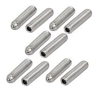 sourcing map M4x16mm Tornillo Prisionero de muelle de acero inoxidable 304 con punta de bola hexagonal 10pcs