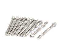 sourcing map M4x40 Acero Inoxidable Cabeza Hexagonal Tapón Tornillos Allen 10 Piezas Tono Plateado