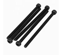 sourcing map M4x70mm Tornillo de cabeza hexagonal rosca de Tornillo moleteado negro 5pcs