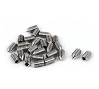 sourcing map M5 x 10mm de punta cónica hueca hexagonal de Tornillo sin cabeza en tono plateado 25 pcs