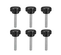 sourcing map M5 x 30 mm rosca macho moleteada perillas de sujeción agarre el tornillo de mariposa en el tipo 6 pcs