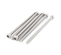 sourcing map M5 x 90mm 6uds Tornillo de Cabeza Ranurada Rosca Completa Acero Inoxidable 304 Cabezal Hexagonal DIN912