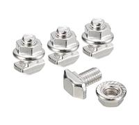 sourcing map M5x10mm T Ranura Inserción Perno y M5 Hexagonal Brida Tuerca Juego, 10 Juegos Martillo Cabeza T-Perno T Forma Perno Tornillo Deslizante para 20 Serie Aluminio Perfil
