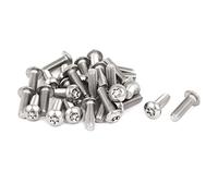sourcing map M5x16mm 304 Cabeza de botón de acero inoxidable a prueba de manipulaciones de Seguridad Tornillos Torx 30pcs