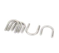 sourcing map M6 304 Tornillo en forma de U Acero inoxidable Redondo curva cierrante 5pcs for 22mm Tubo Diámetro