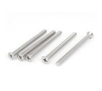 sourcing map M6 x 80mm métricas tornillos avellanados de cabeza plana tornillos de máquina 5pcs