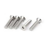 sourcing map M6x30mm de acero inoxidable 316 de cabeza plana avellanada tornillo Tornillo 5pcs