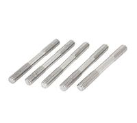 sourcing map M8 x 80mm A2 Inoxidable Acero Doble Extremo Roscado Perno Tornillo Perno 5uds.