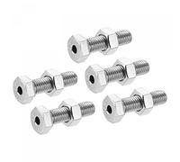 sourcing map M8x30mm Hueco Tornillo Pernos Hexagonales Externos Sujetadores con Tuercas, 304 Inoxidable Acero Paquete de 5