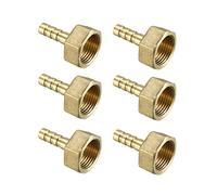 sourcing map Manguera de Latón Adaptador de Conector de Conexión de Manguera de 6 Mm de Púas x 3/8 Pt Tubo Hembra 6 Unids