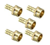 sourcing map Manguera de Púa de Latón Adaptador de Conector de 10 Mm de Púas x 1/2 Pt Tubo Macho 5 Unids