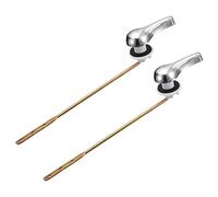 sourcing map Manija Inodoro Reemplazo Kit, 2 Manijas de Descarga de Cisterna de Inodoro Universal Frontal Montaje, Disparador Palanca Inodoro con Cadena para Baño Inodoro Tanque, ABS Hierro