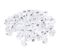 sourcing map Marcador para Perchas 4 Tamaños Ajuste Varilla de 3,5 mm para Codificación de Colores de Prendas, Claro 120uds