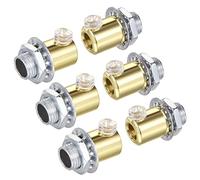 sourcing map Metal Cable Prensaestopas Cable Empuñaduras Tornillo Bloqueo para Cableado Colgante Techo Colgante Lámpara, Electroforético Paquete Dorado De 6