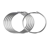 sourcing map Metal Libro Hojas Sueltas Carpeta Bisagra Snap Ring 60 mm interior Dia 6Pcs
