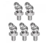 sourcing map Métrico 45 Grados Grasera, M6 x 1mm Rosca 304 Inoxidable Acero Hidráulico Engrasador Tapas, 5 Piezas
