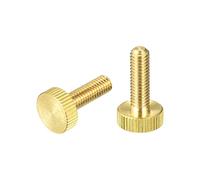 sourcing map Moleteados Pulgar Tornillos, M6x20mm Planos Latón Pernos Agarre Perillas Sujetadores para PC, Electrónico, Mecánico 2uds