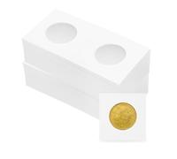 sourcing map Monederos de 2 x 2 pulgadas, paquete de 100 soportes de cartón para coleccionistas de monedas, suministros de colección de monedas, fundas de papel para coleccionistas de monedas de 27,5