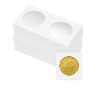 sourcing map Monederos de cartón para coleccionistas de monedas de 2 x 2 pulgadas, paquete de 100 unidades, suministros de colección de monedas, fundas de exhibición de monedas de 35 mm, color blanco
