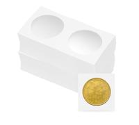 sourcing map Monederos de cartón para coleccionistas de monedas de 2 x 2 pulgadas, paquete de 100 unidades, suministros de colección de monedas, fundas de exhibición de monedas de 37 mm, color blanco