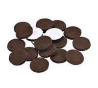 sourcing map Muebles Almohadillas - Auto Adhesivo 30mm Diámetro 5mm Grueso Fieltro Almohadillas Silla Pata Piso Protectores, Marrón 30Uds.