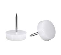 sourcing map Muebles pies clavo silla mesa protector de pierna cojín 14mm dia plástico blanco 70pcs