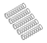 sourcing map Muelle de compresión, 5 piezas de acero inoxidable 304, diámetro exterior de 7 mm, tamaño de alambre de 0,8 mm, longitud libre de 30 mm, tono plateado