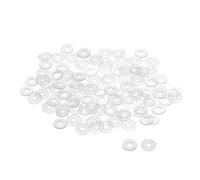 sourcing map Nylon Planas Arandelas M3 8mm DE 3mm DI 1mm Grosor Sellado Junta para Grifo Tubería Agua Manguera, Transparente, Paquete De 200