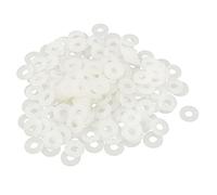 sourcing map Nylon Planas Arandelas M4 10mm DE 4mm DI 1mm Grosor Sellado Junta para Grifo Tubería Agua Manguera, Blanco, Paquete De 200