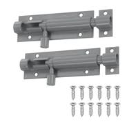 sourcing map Paquete de 2 cerraduras de perno de barril, pestillo de cerradura de perno de puerta corredera de 3 pulgadas, pestillo de aleación de aluminio resistente con tornillos para puerta de