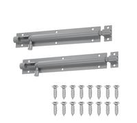 sourcing map Paquete de 2 cerraduras de perno de barril, pestillo de cerradura de perno de puerta corredera de 6 pulgadas, pestillo de aleación de aluminio resistente con tornillos para puerta de