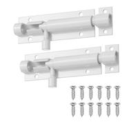 sourcing map Paquete de 2 cerraduras de perno de barril, pestillo de cerradura de puerta corredera de 3 pulgadas, pestillo de aleación de aluminio resistente con tornillos para puerta de dormitorio y