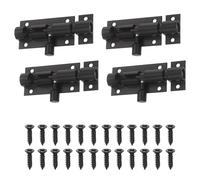 sourcing map Paquete de 4 cerraduras de perno de barril, pestillo de cerradura de puerta corredera de 2 pulgadas, pestillo de aleación de aluminio resistente con tornillo para puerta de dormitorio y