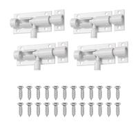 sourcing map Paquete de 4 cerraduras de perno de barril, pestillo de cerradura de puerta corredera de 2 pulgadas, pestillo de aleación de aluminio resistente con tornillo para puerta de dormitorio y